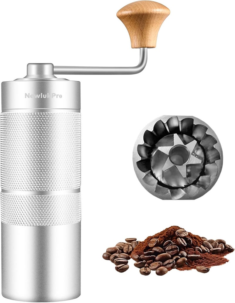 NewlukPro M6 Manual Coffee Grinder,Conical Hexagonal Burr & Double Bearings for Smooth Grinding,Designed for Espresso Pour Over French Press,25g Capacity,Compact & Portable,Gifts for Coffee Lovers - Image 1